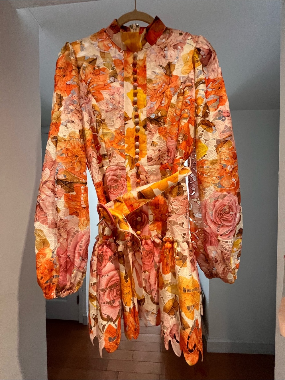 Trendy boutique Floral Mini Dress in Orange, Pink, Yellow